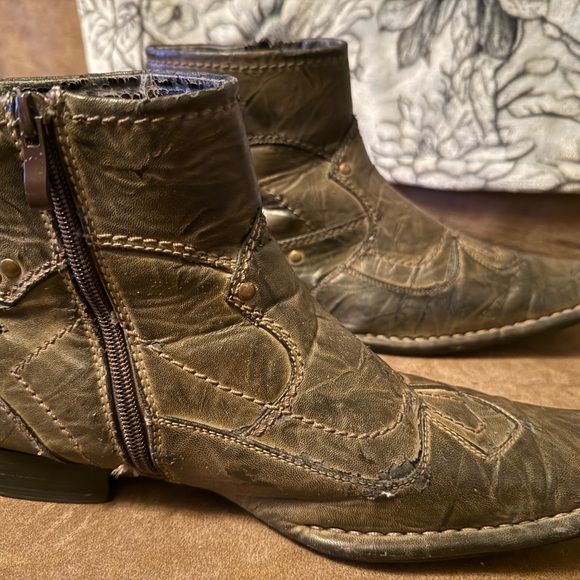 District Distressed Brown Leather Boots main image 6